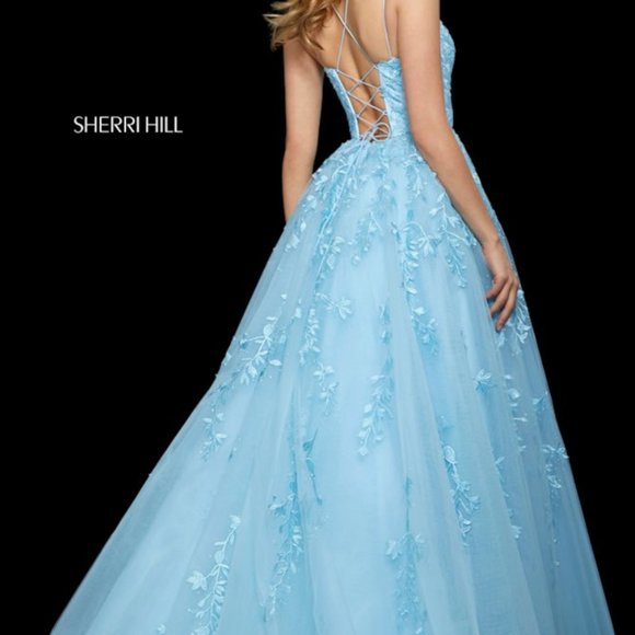 Sherri Hill, Ivory Ball Gown, Lace & Rhinestones - Picture 7 of 16